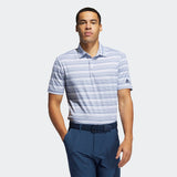 ADIDAS MEN'S HEATHER SNAP GOLF POLO SHIRT - CREW NAVY / WHITE