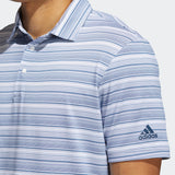 ADIDAS MEN'S HEATHER SNAP GOLF POLO SHIRT - CREW NAVY / WHITE