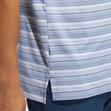 ADIDAS MEN'S HEATHER SNAP GOLF POLO SHIRT - CREW NAVY / WHITE