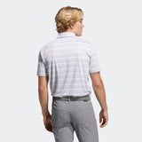 ADIDAS MEN'S HEATHER SNAP GOLF POLO SHIRT - GREY THREE / WHITE