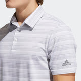 ADIDAS MEN'S HEATHER SNAP GOLF POLO SHIRT - GREY THREE / WHITE
