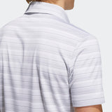 ADIDAS MEN'S HEATHER SNAP GOLF POLO SHIRT - GREY THREE / WHITE