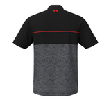 UNDER ARMOUR MEN'S PLAYOFF 2.0 GOLF POLO - BLACK / STEEL / BOLT RED