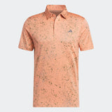 ADIDAS MEN'S JACQUARD GOLF POLO SHIRT - Coral Fusion / Olive Strata / Grey Three