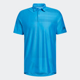ADIDAS MEN'S JACQUARD GOLF POLO SHIRT - BLUE RUSH / CREW NAVY