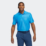 ADIDAS MEN'S JACQUARD GOLF POLO SHIRT - BLUE RUSH / CREW NAVY