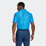 ADIDAS MEN'S JACQUARD GOLF POLO SHIRT - BLUE RUSH / CREW NAVY
