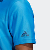ADIDAS MEN'S JACQUARD GOLF POLO SHIRT - BLUE RUSH / CREW NAVY