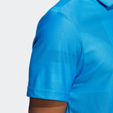 ADIDAS MEN'S JACQUARD GOLF POLO SHIRT - BLUE RUSH / CREW NAVY