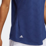 ADIDAS WOMEN'S JACQUARD SLEEVELESS GOLF POLO SHIRT - TECH INDIGO