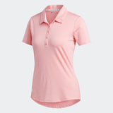 ADIDAS WOMEN'S MICRODOT GOLF POLO SHIRT - GLOW PINK