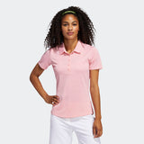 ADIDAS WOMEN'S MICRODOT GOLF POLO SHIRT - GLOW PINK