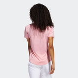 ADIDAS WOMEN'S MICRODOT GOLF POLO SHIRT - GLOW PINK