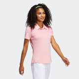 ADIDAS WOMEN'S MICRODOT GOLF POLO SHIRT - GLOW PINK