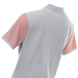 NIKE MEN'S DRY PIQUE CLASSIC STRIPE GOLF POLO - GREY/ORANGE