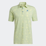 ADIDAS MEN'S NIGHT CAMO-PRINT PRIMEGREEN GOLF POLO SHIRT - Pulse Yellow Mel / Focus Blue