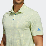 ADIDAS MEN'S NIGHT CAMO-PRINT PRIMEGREEN GOLF POLO SHIRT - Pulse Yellow Mel / Focus Blue