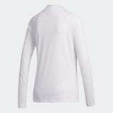 ADIDAS WOMEN'S NO-SHOW MOCK GOLF LONG SLEEVE TEE - White