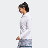 ADIDAS WOMEN'S NO-SHOW MOCK GOLF LONG SLEEVE TEE - White