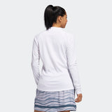 ADIDAS WOMEN'S NO-SHOW MOCK GOLF LONG SLEEVE TEE - White