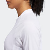 ADIDAS WOMEN'S NO-SHOW MOCK GOLF LONG SLEEVE TEE - White