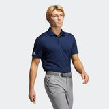 ADIDAS MEN'S PERFORMANCE PRIMEGREEN GOLF POLO SHIRT - COLLEGIATE NAVY