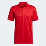 ADIDAS MEN'S PERFORMANCE PRIMEGREEN GOLF POLO SHIRT - COLLEGIATE RED