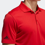ADIDAS MEN'S PERFORMANCE PRIMEGREEN GOLF POLO SHIRT - COLLEGIATE RED
