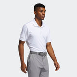 ADIDAS MEN'S PERFORMANCE PRIMEGREEN GOLF POLO SHIRT - WHITE