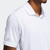 ADIDAS MEN'S PERFORMANCE PRIMEGREEN GOLF POLO SHIRT - WHITE