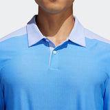 ADIDAS MEN'S SPORT AEROREADY GOLF POLO SHIRT - GLOW BLUE / WHITE