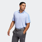 ADIDAS MEN'S SPORT AEROREADY GOLF POLO SHIRT - WHITE / GLOW BLUE