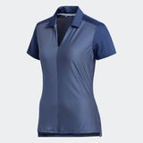 ADIDAS WOMEN'S STRIPE GOLF POLO SHIRT - TECH INDIGO