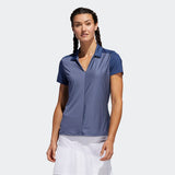 ADIDAS WOMEN'S STRIPE GOLF POLO SHIRT - TECH INDIGO