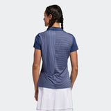 ADIDAS WOMEN'S STRIPE GOLF POLO SHIRT - TECH INDIGO