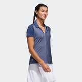 ADIDAS WOMEN'S STRIPE GOLF POLO SHIRT - TECH INDIGO