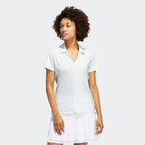 ADIDAS WOMEN'S STRIPE GOLF POLO SHIRT - DASH GREEN