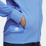 ADIDAS WOMEN'S TEXTURED FULL-ZIP GOLF JACKET - BLUE FUSION