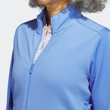 ADIDAS WOMEN'S TEXTURED FULL-ZIP GOLF JACKET - BLUE FUSION