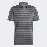 ADIDAS MEN'S TWO-COLOR STRIPED GOLF POLO SHIRT - Black / Grey Four