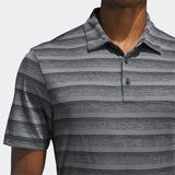 ADIDAS MEN'S TWO-COLOR STRIPED GOLF POLO SHIRT - Black / Grey Four