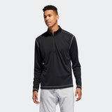 ADIDAS MEN'S UV PROTECTION 1/4 GOLF ZIP SWEATSHIRT - BLACK