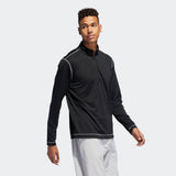 ADIDAS MEN'S UV PROTECTION 1/4 GOLF ZIP SWEATSHIRT - BLACK