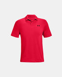 UNDER ARMOUR MEN'S T2G GOLF POLO - RADIO RED / BLACK
