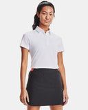 UNDER ARMOUR WOMEN'S ZINGER SHORT SLEEVE GOLF POLO - WHITE