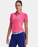 UNDER ARMOUR WOMEN'S ZINGER SHORT SLEEVE GOLF POLO - PINK