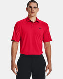 UNDER ARMOUR MEN'S T2G GOLF POLO - RADIO RED / BLACK