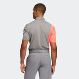 ADIDAS MEN'S ULTIMATE365 BLOCKED PRINT GOLF POLO SHIRT - GREY THREE / FLASH RED / GREY THREE