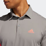 ADIDAS MEN'S ULTIMATE365 BLOCKED PRINT GOLF POLO SHIRT - GREY THREE / FLASH RED / GREY THREE