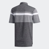 ADIDAS MEN'S ULTIMATE365 ENGINEERED HEATHERED GOLF POLO SHIRT - WHITE / BLACK / BLACK MELANGE